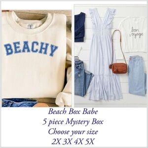 'Beachy' mystery box ! 5 piece lot & free gift 
Pick your size 2X 3X 4X 5X